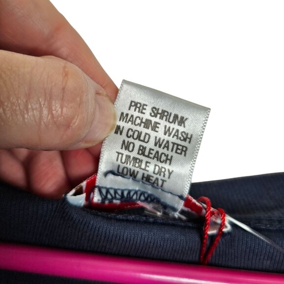 Wearables Navy Blue V-Neck 3/4 Sleeve Top S Cotton‎ Pre-Shrunk Lightweight - Picture 5 of 7